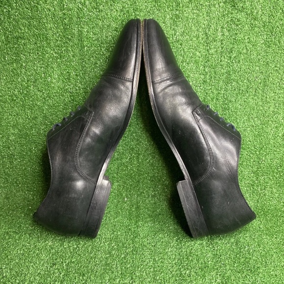 Boss Hugo Boss Dress‎ Shoes Casual Oxford Black Leather Cap Toe Lace Up Mens 13